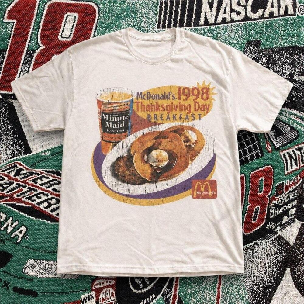 Mcdonald 1998 Thanksgiving Breakfast Graphic Tee White Unisex
